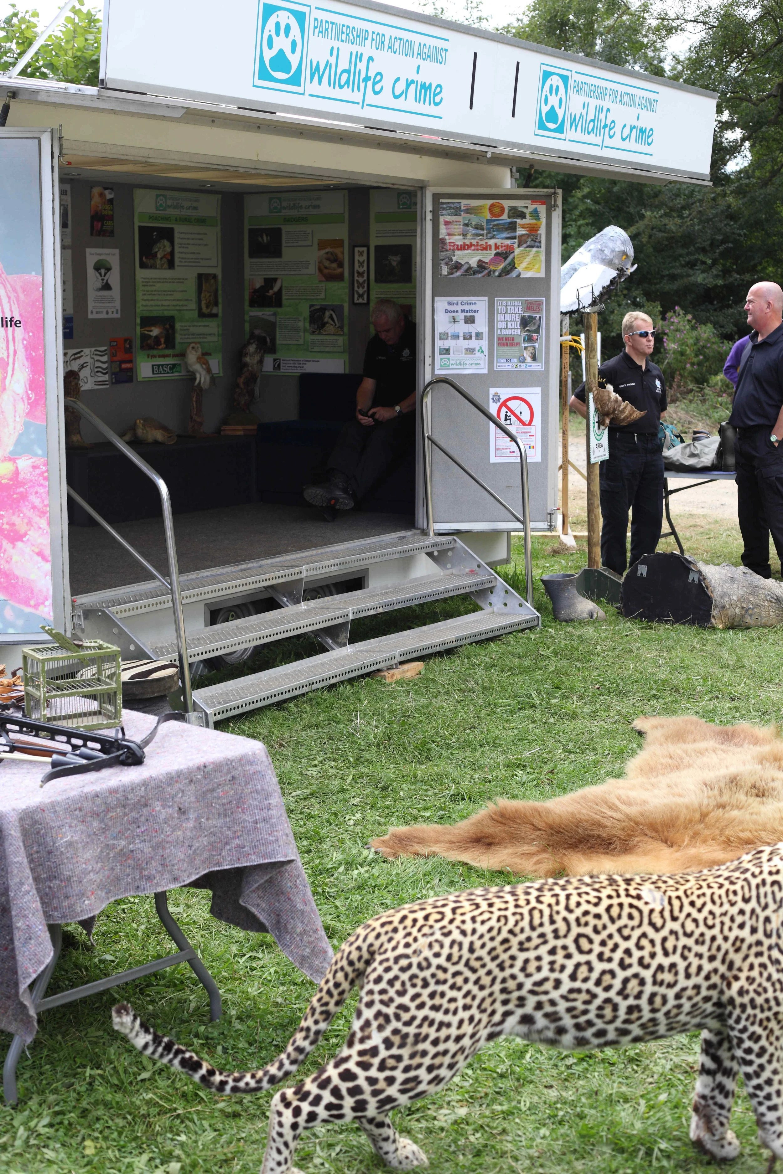 Just a Leopard wandering past the wildlife crime stand. The UK has a dedicated police unit for the prevention and prosecution of wildlife crime. We have a long way to go in Australia.