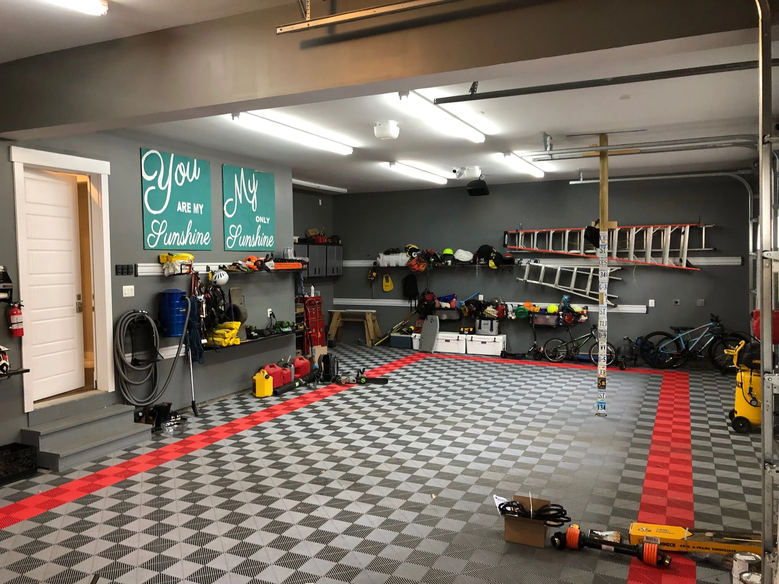 Garage and toy room.
