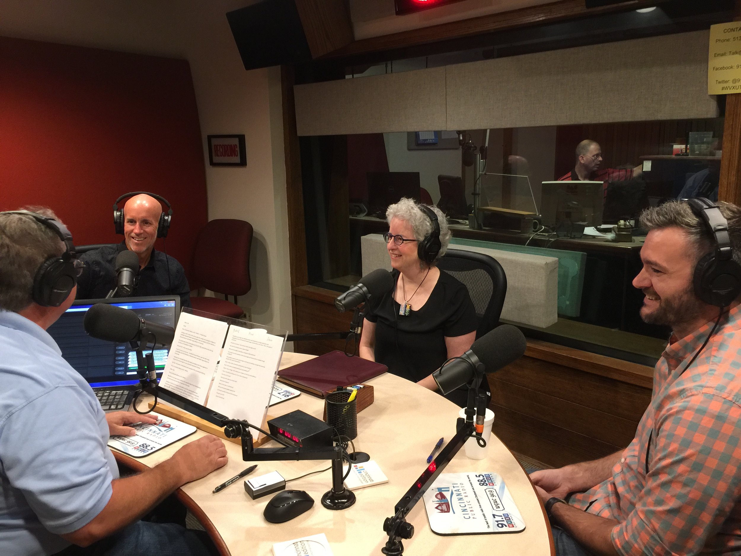 Patrick McGilvray, Marce Epstein, and Aaron Forgue speaking with Mark Heyne about Inbound Marketing Strategy and WordPress on WVXU.