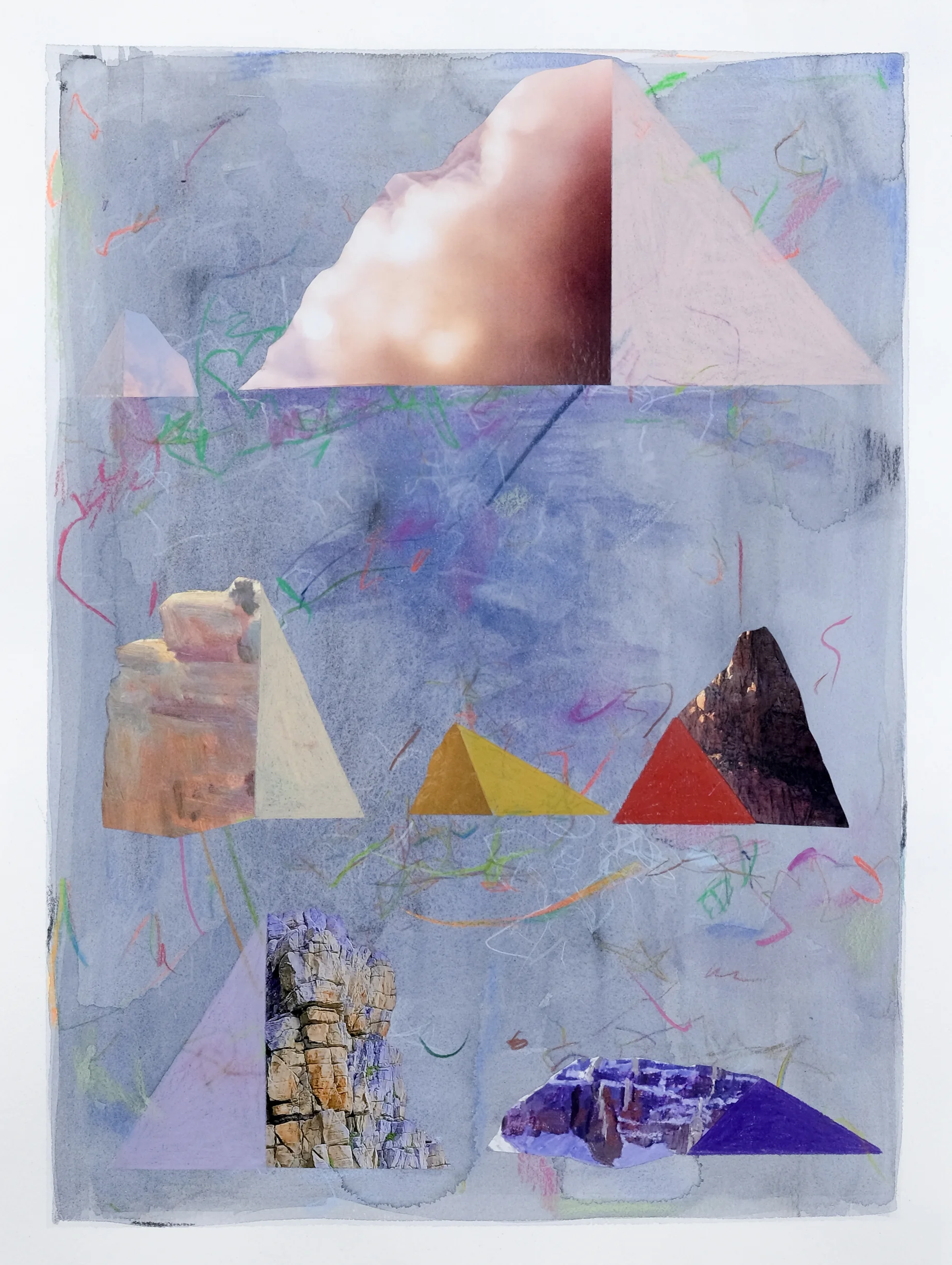 Untitled , collage/acrylic/color pencil on paper, 2016