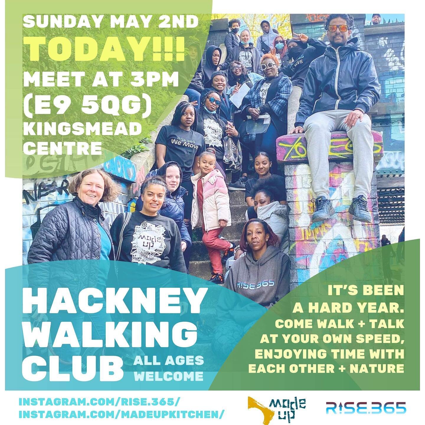Hackney Walking Club... (run by @madeupkitchen &amp; @rise.365). Community Lead Solutions. It&rsquo;s been a difficult year and we are growing projects to support our mental and physical being. If you&rsquo;re in the area, join us at 3pm for some tim