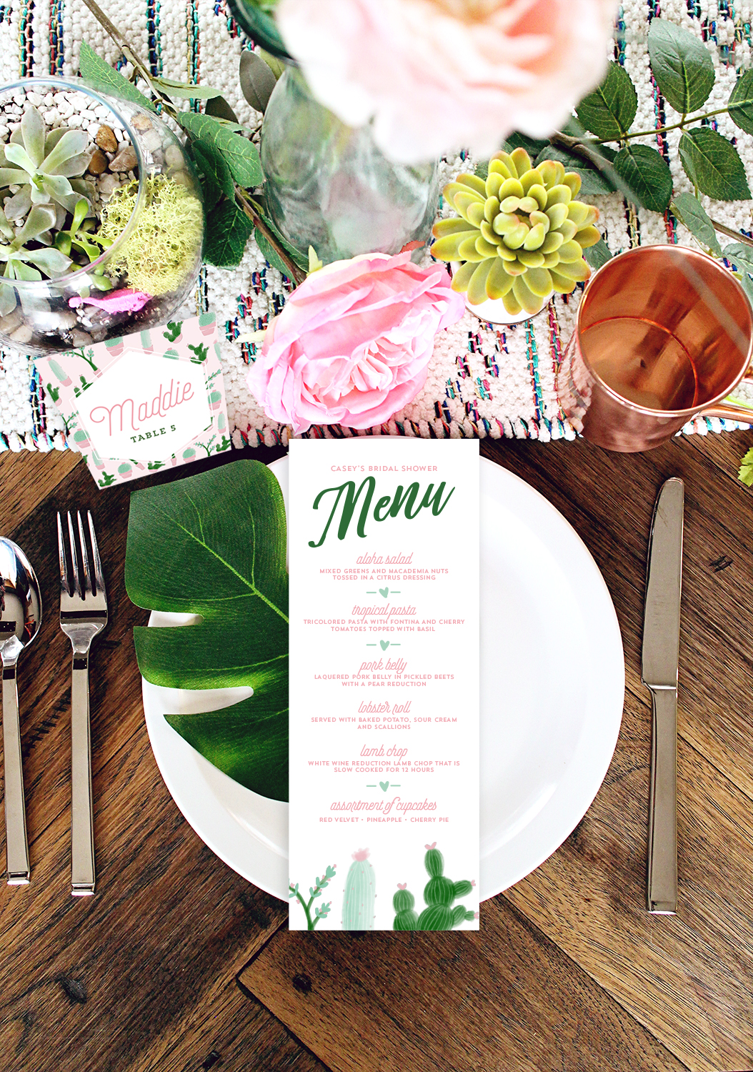 cactus succulent menu tablescape LEONORA YELLOW HEART ART.jpg