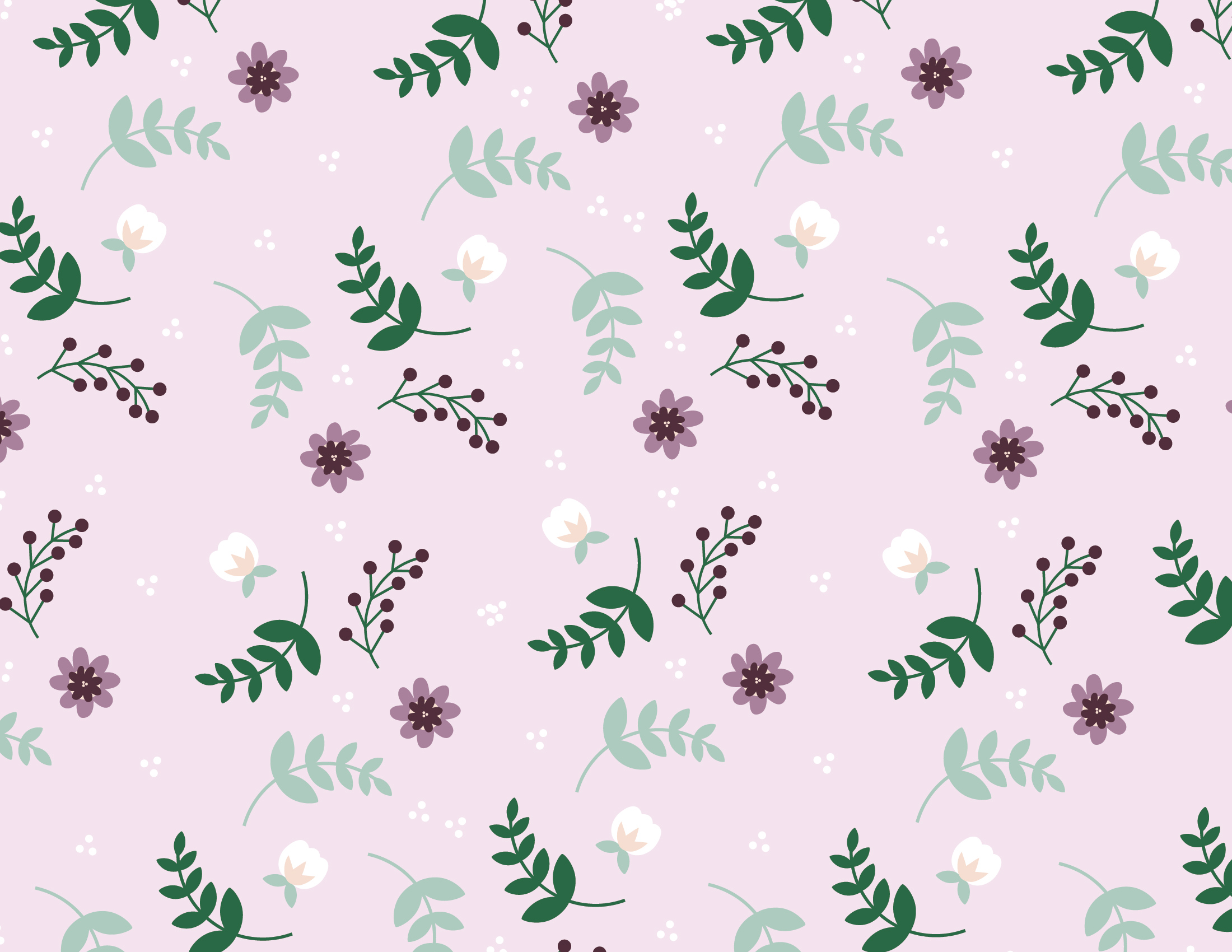 Flower Pattern by Leonora of Yellow Heart Art