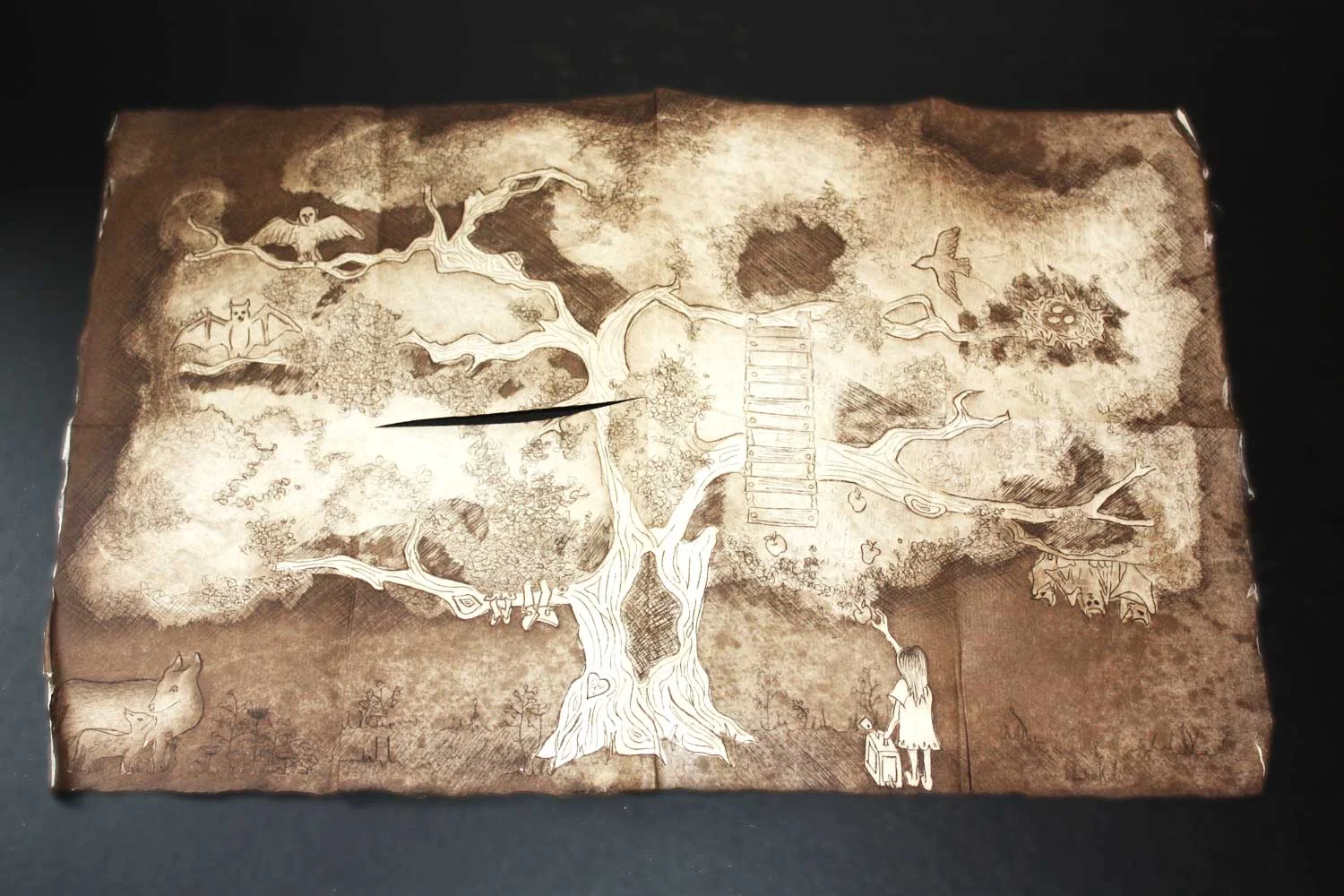  folding intaglio print on Japanese gampi paper 