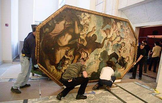 'THE DREAMS OF MEN' by TINTORETTO, 12' X 7' Oil on Canvas (DetroitFreePress)