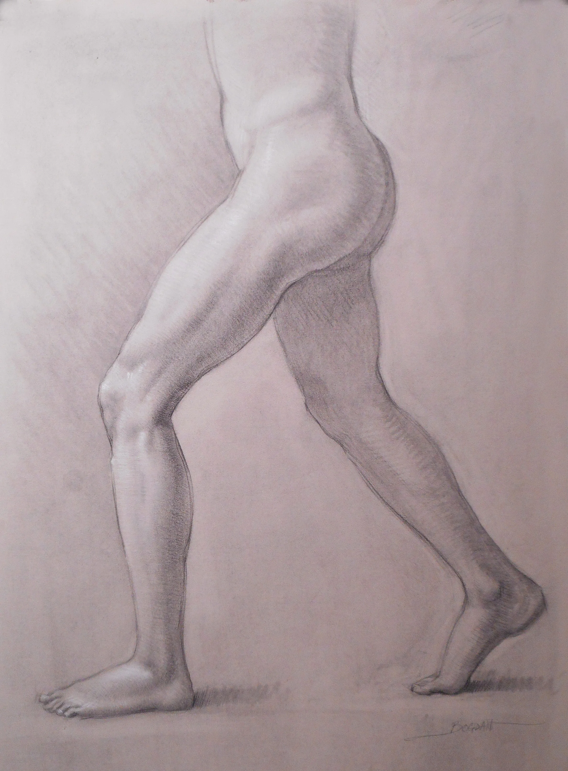 Study from Life, chalk pencil on toned paper (FOR SALE) 