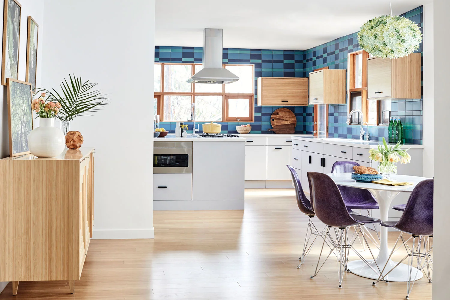 Taking out the wall between the kitchen and dining room makes both spaces feel bigger and brighter.