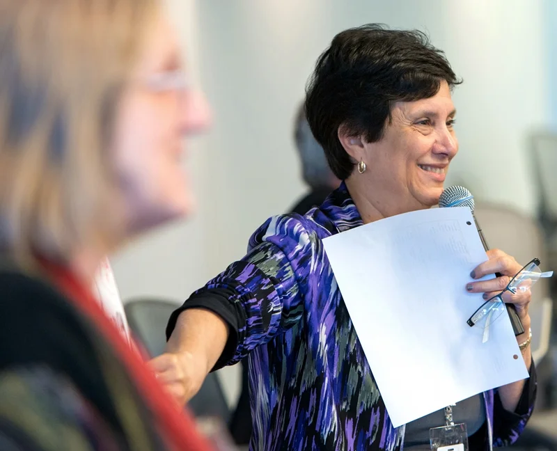 Facilitator Liz Monroe-Cook helped keep the conversations productive and on schedule. Photo: Lisa Abitbol