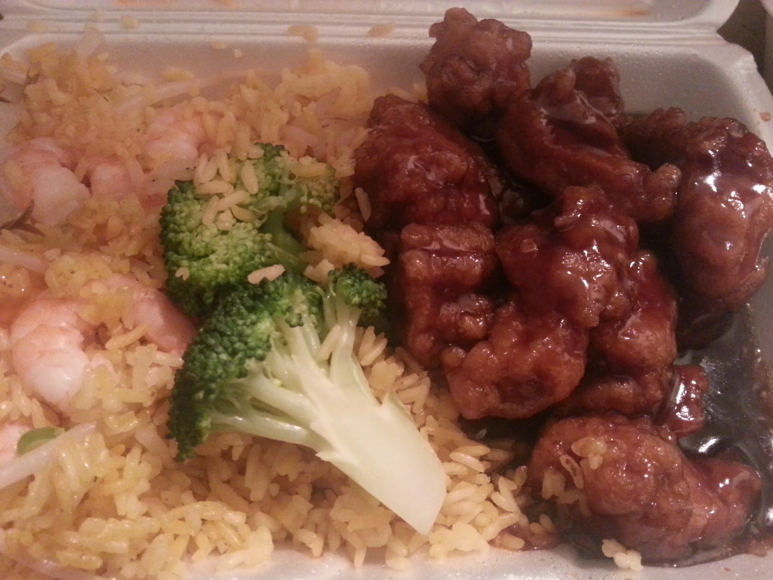 General Tso's Chicken with shrimp fried rice