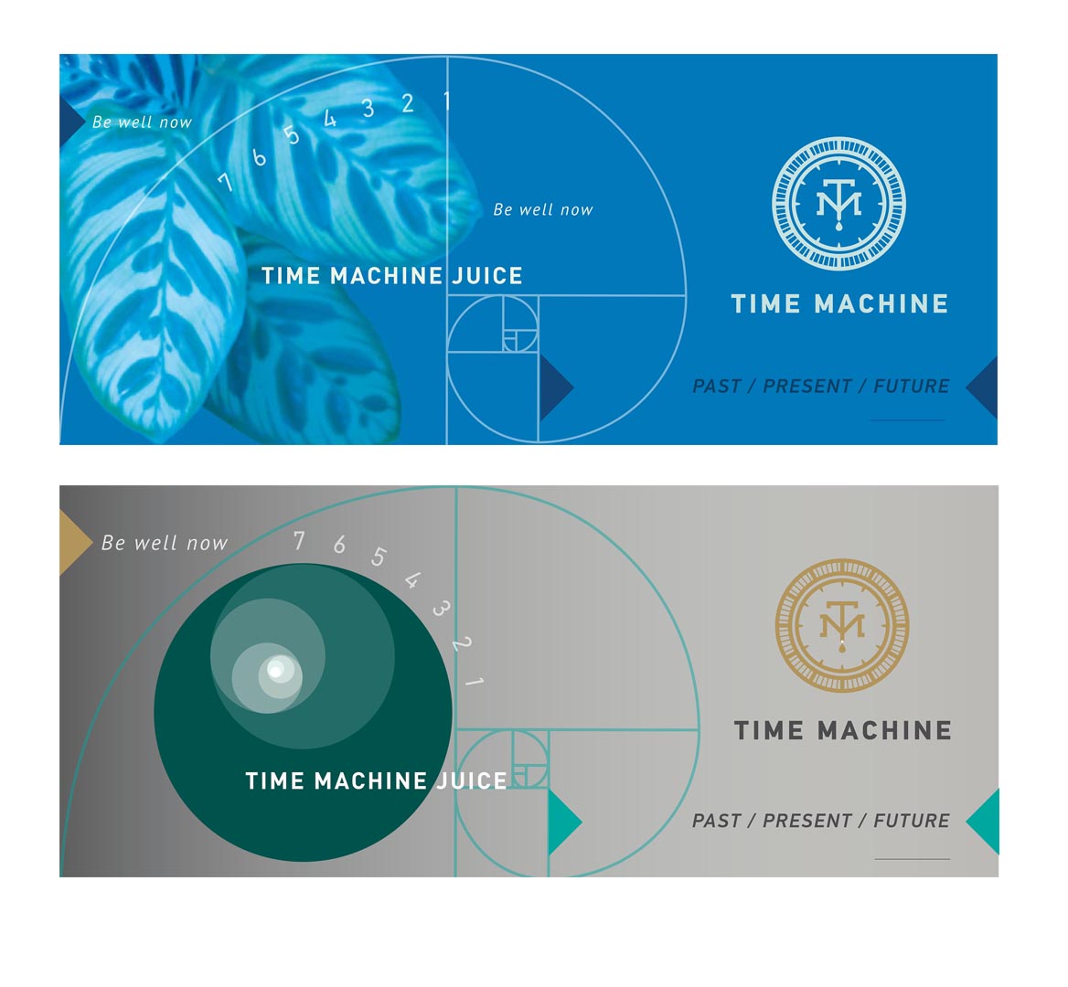 Time Machine juice package concepts