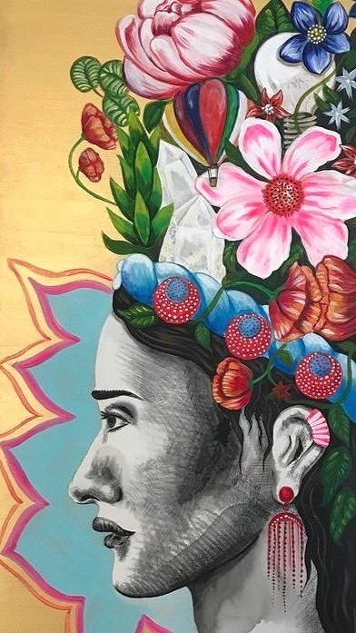 ACRYLIC AND CHARCOAL ON MASONITE