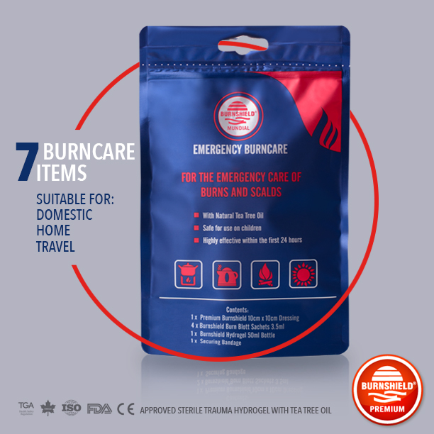 The Home and Travel Burn Kit. We got your burn gels, we got your burn dressings, we got your bandages. The ultimate first aid kit upgrade. 