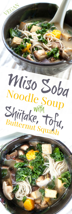 Produce On Parade - Miso Soba Noodle Soup with Shiitake, Tofu, & Butternut Squash