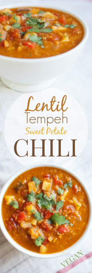 Produce On Parade - Lentil, Tempeh, and Sweet Potato Chili