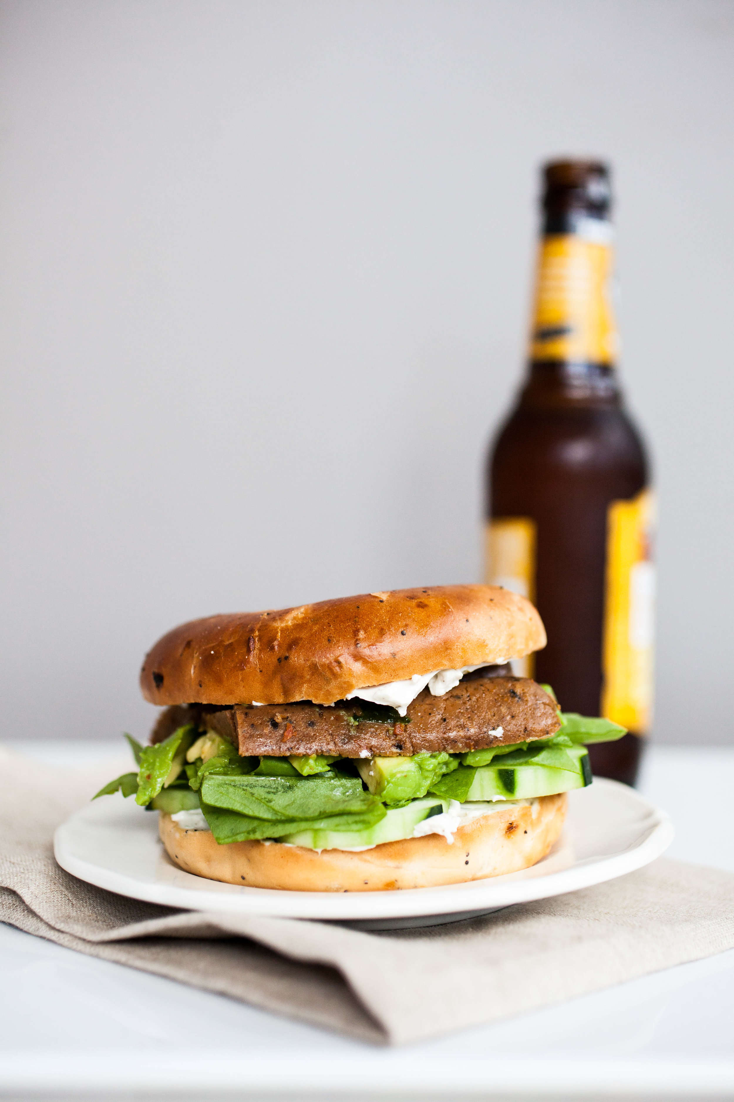 Avocado & Sausage Bagel Sandwich — Produce On Parade
