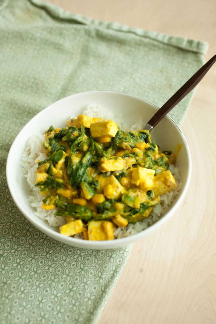 Vegan Saag Tofu Paneer