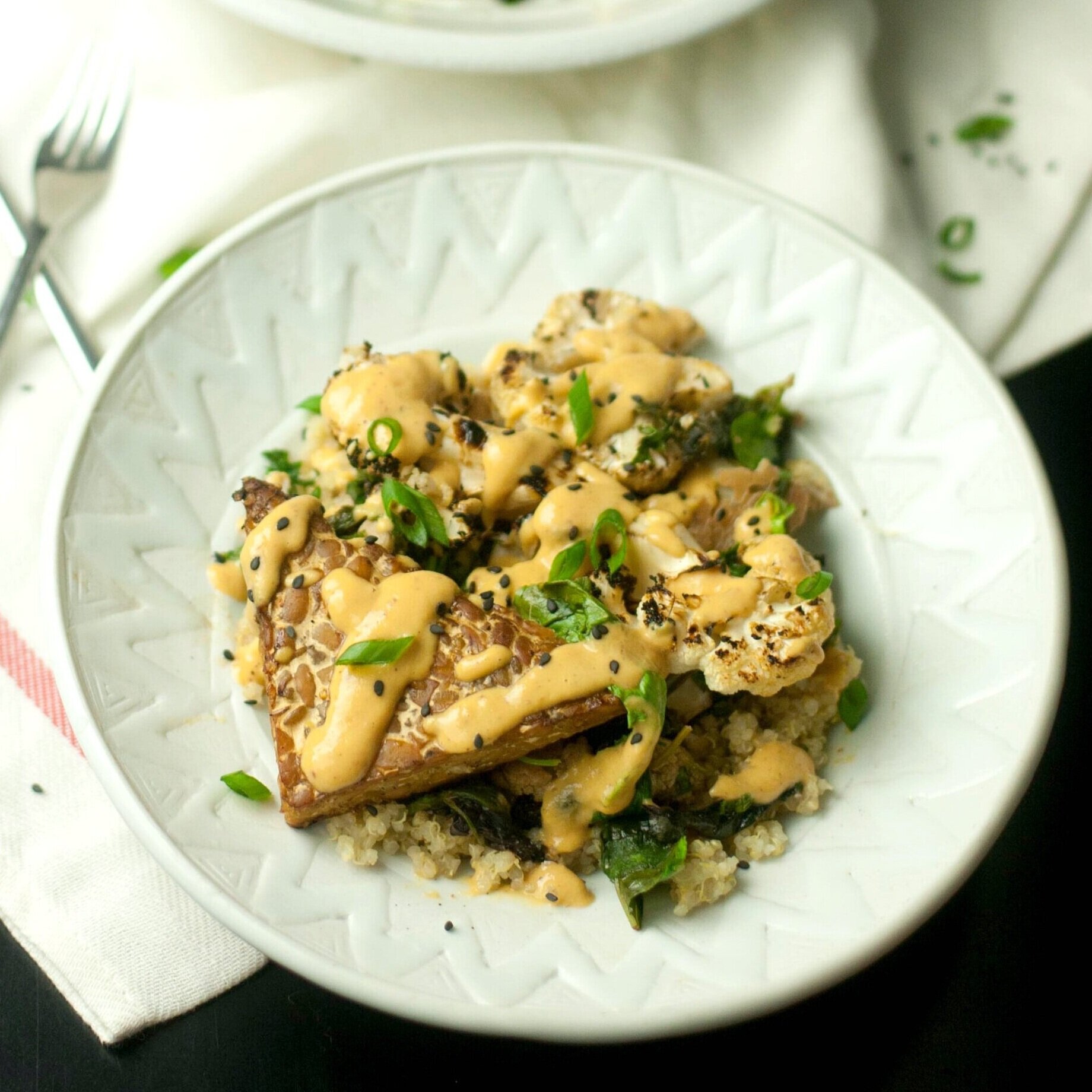 Quinoa with Grilled Veggies &amp; Ginger Nectarine Sauce