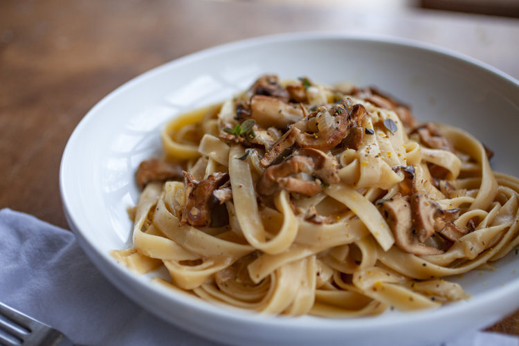 Wild Mushroom, Cream, and White Wine Fettuccine 