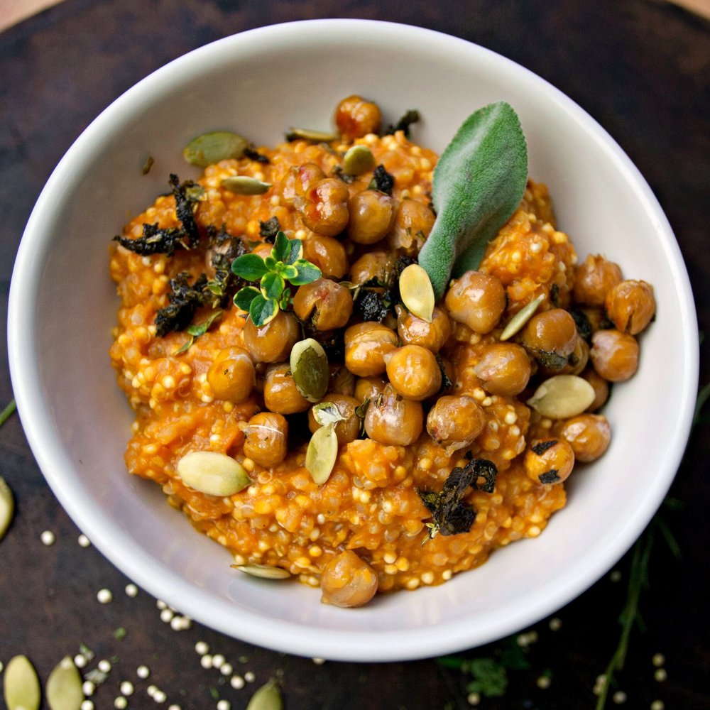 Sage Maple Chickpeas + Creamy Pumpkin Quinoa &amp; Millet