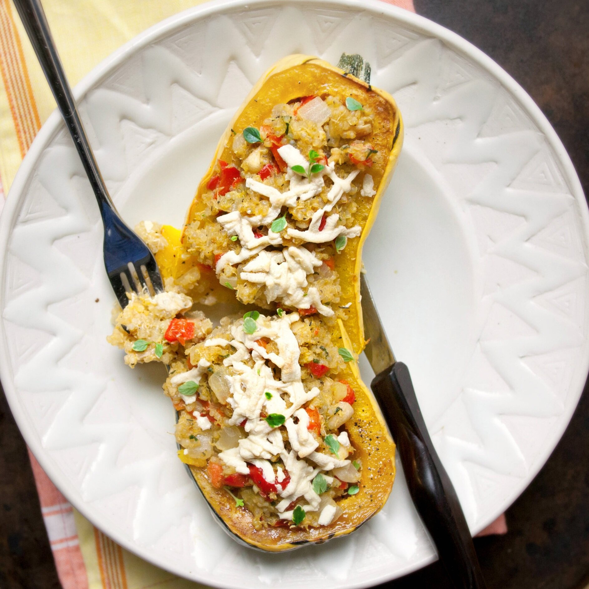 Cheesy Stuffed Autumn Delicata Squash