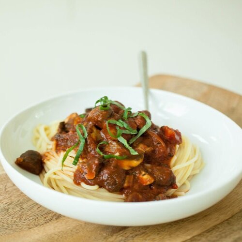 Easy Mushroom Spaghetti 