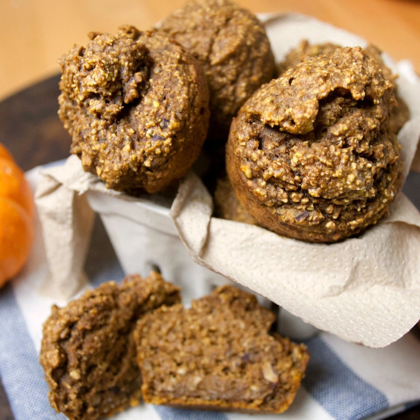 Healthy Pumpkin Maple Pecan Oat Muffins