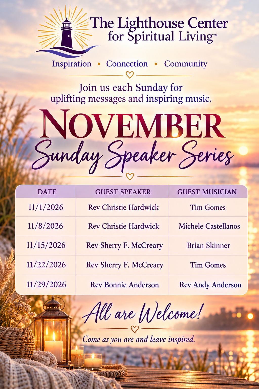 November Speaker & Musician Series