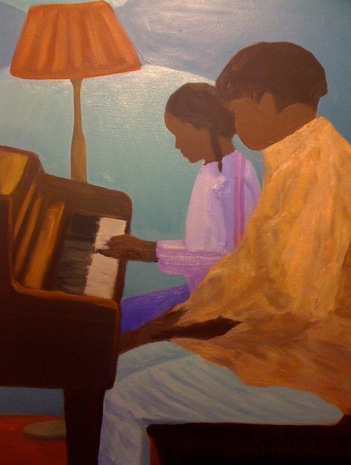    The Piano Lesson    12 in x 20 in  oil on canvas    