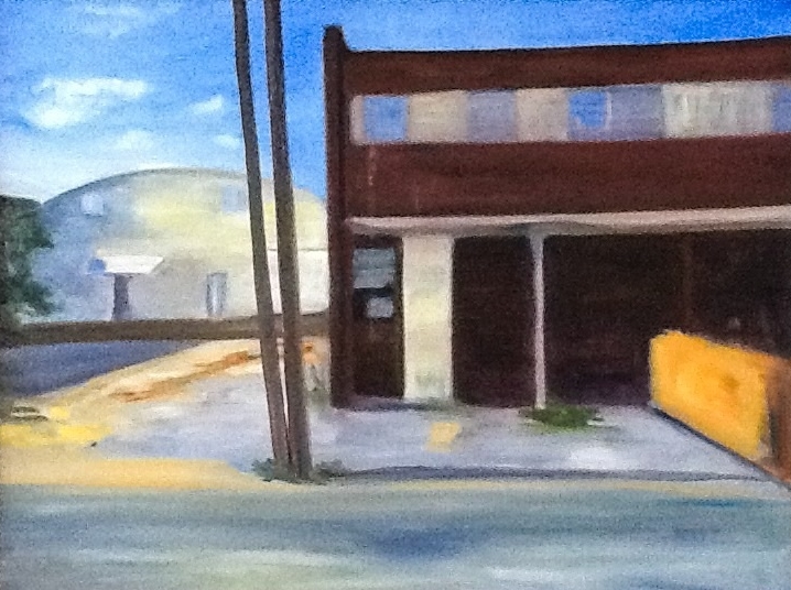   Old Warehouses in Crystal City    18 in x 24 in  oil on canvas    