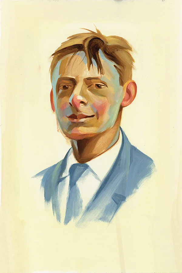 Young TS Eliot/oil on paper/6"x9"