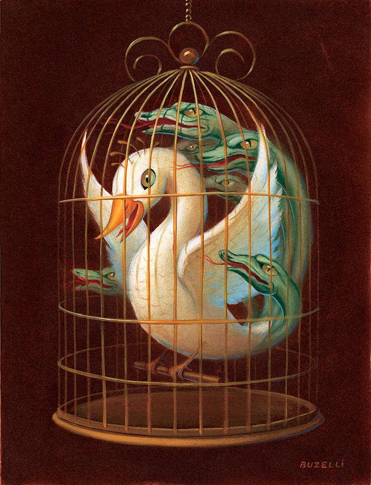 "Regulation Cage" / oil / 9.5"x13"