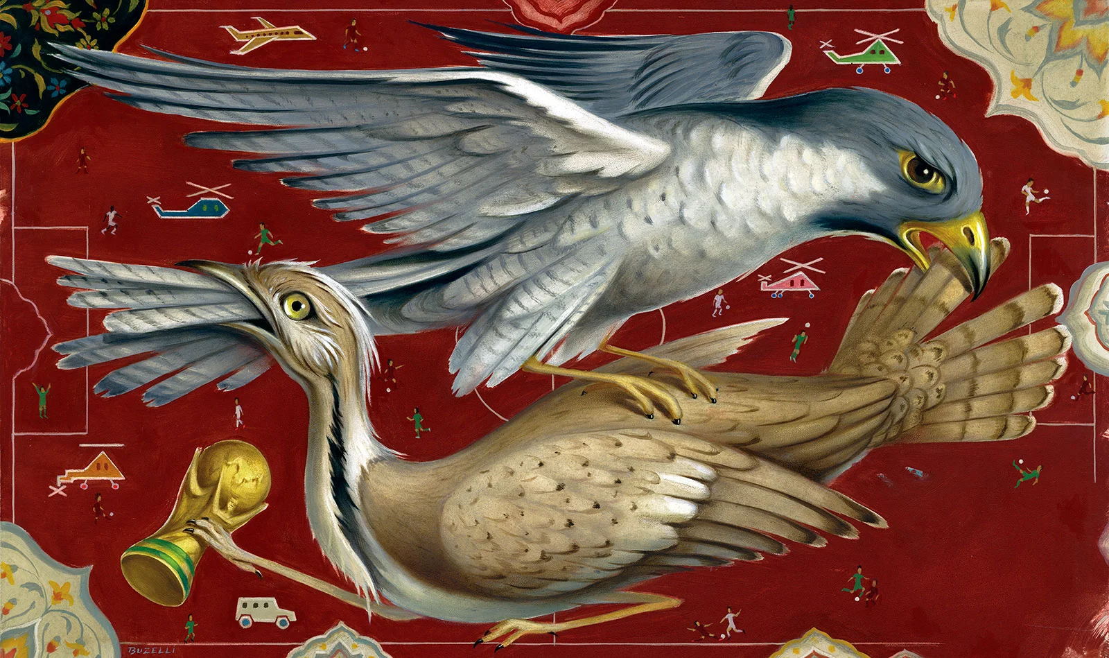 Blood Sport (alt red version)/20”x12”/oil on board