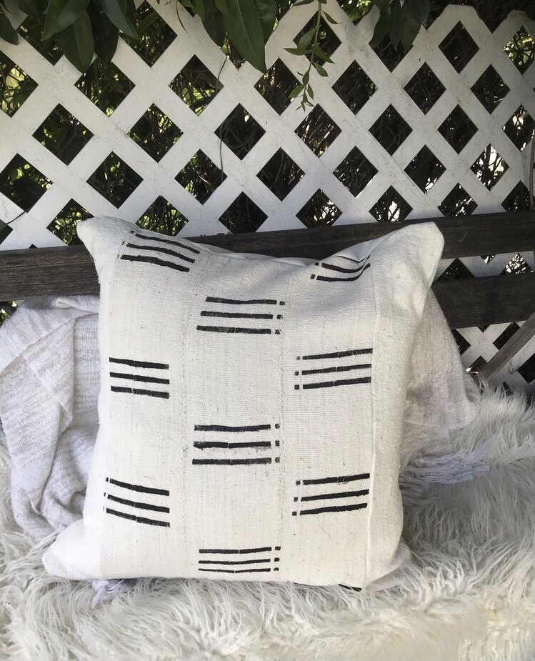 Triple line mudcloth pillow — VINTAGE RECREATIONS LA