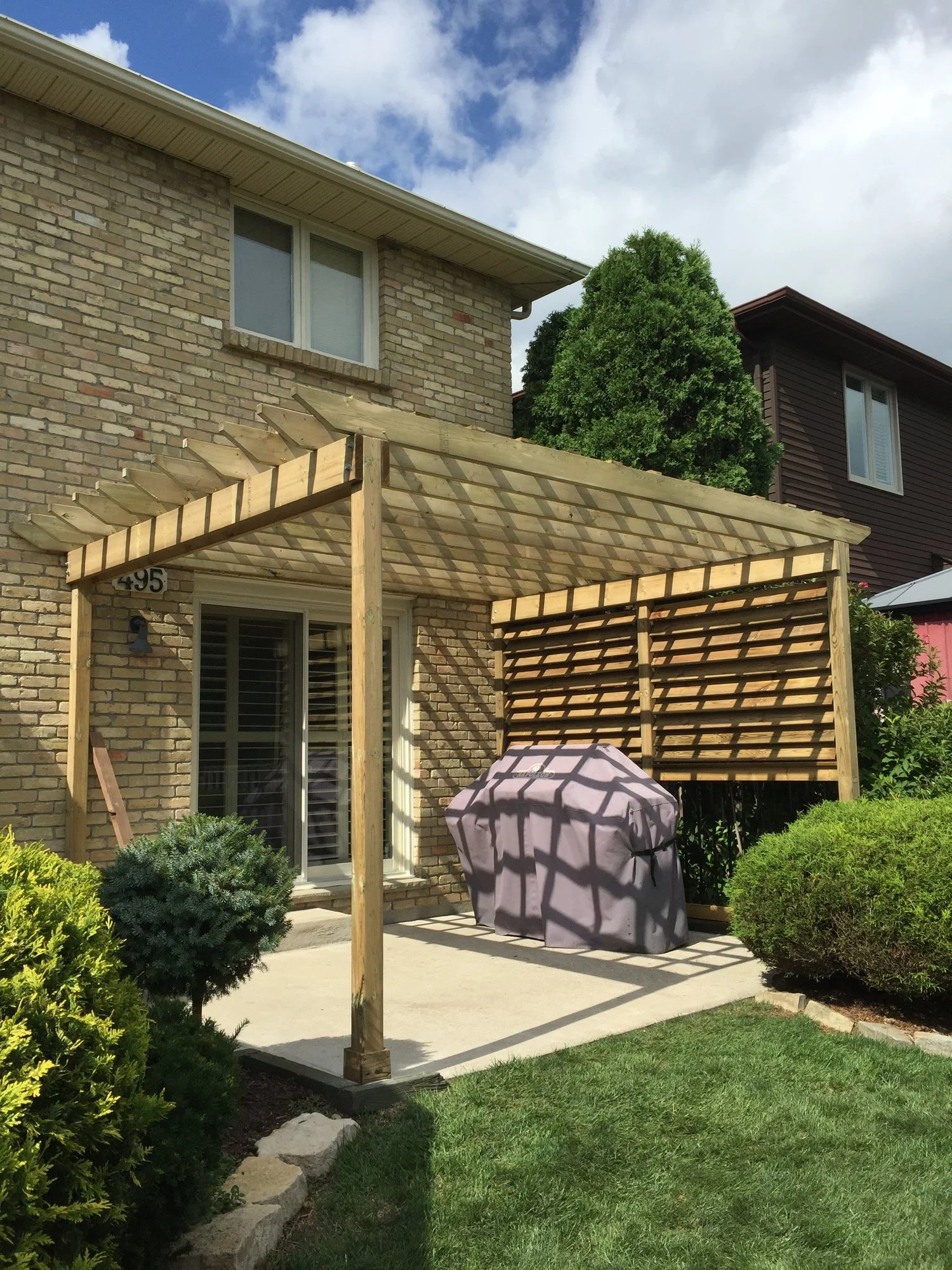Pergola with Privacy Shades