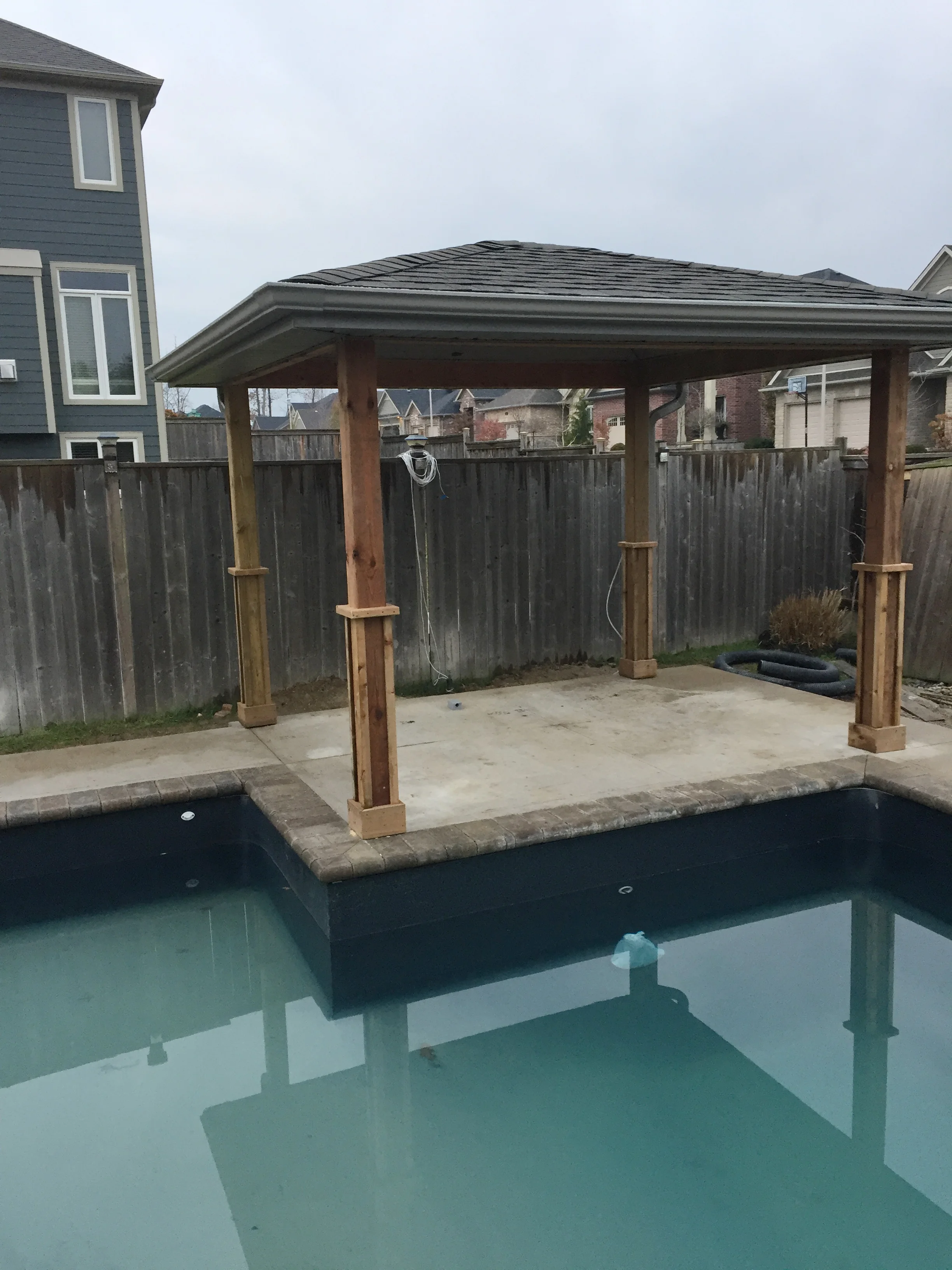 pergola over pool on Cress Pool Gazebo True North General Contractors
