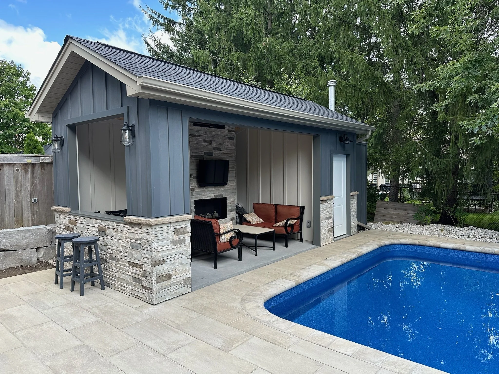 Modern poolside cabana