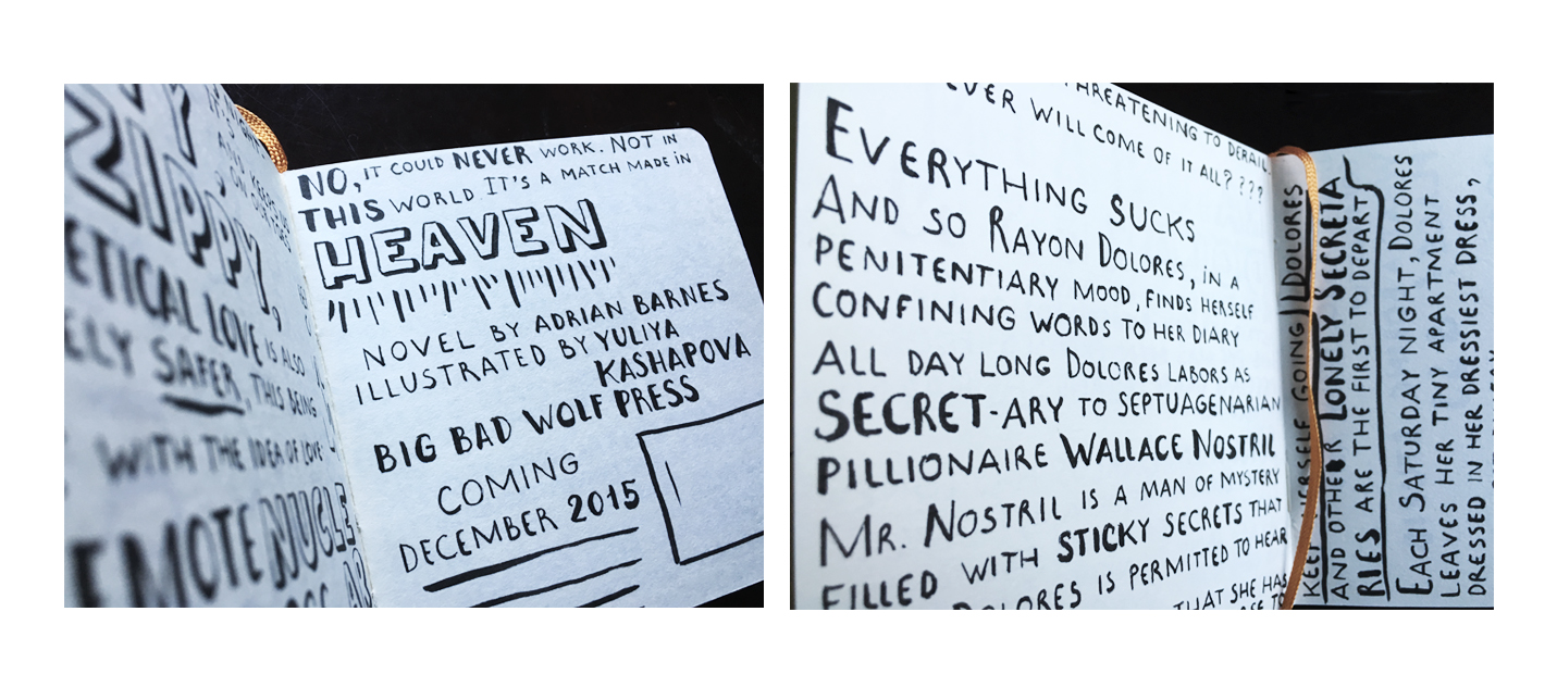 Couple examples of hand lettering for the animated book trailers