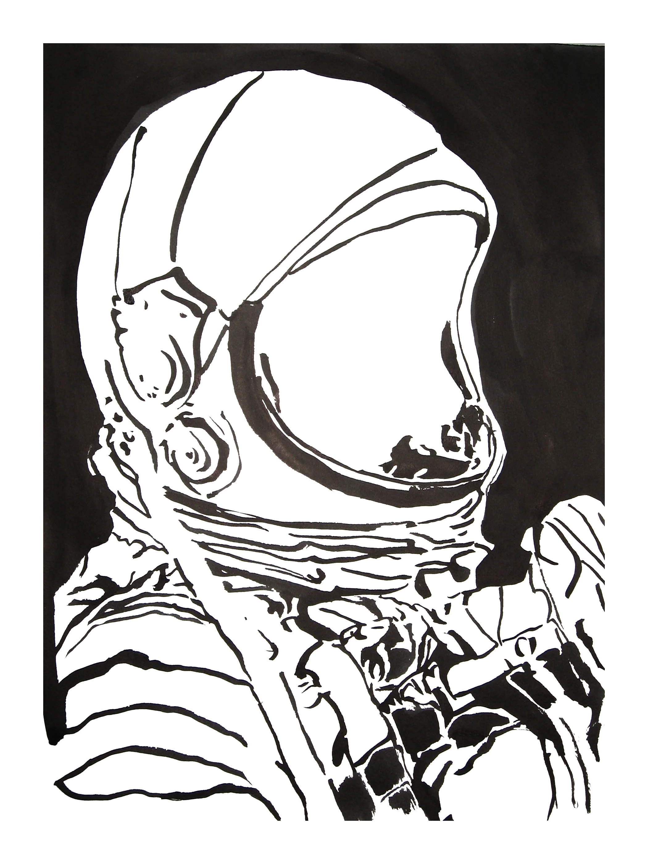 untitled. (spaceman blot 01). 2007. ink on paper. 19 x 13 inches