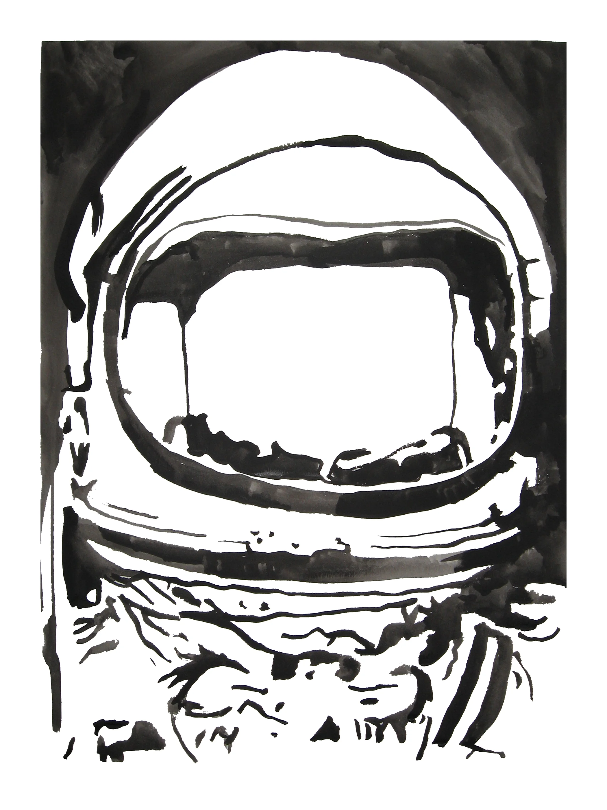 untitled. (spaceman blot 03). 2007. ink on paper. 19 x 13 inches