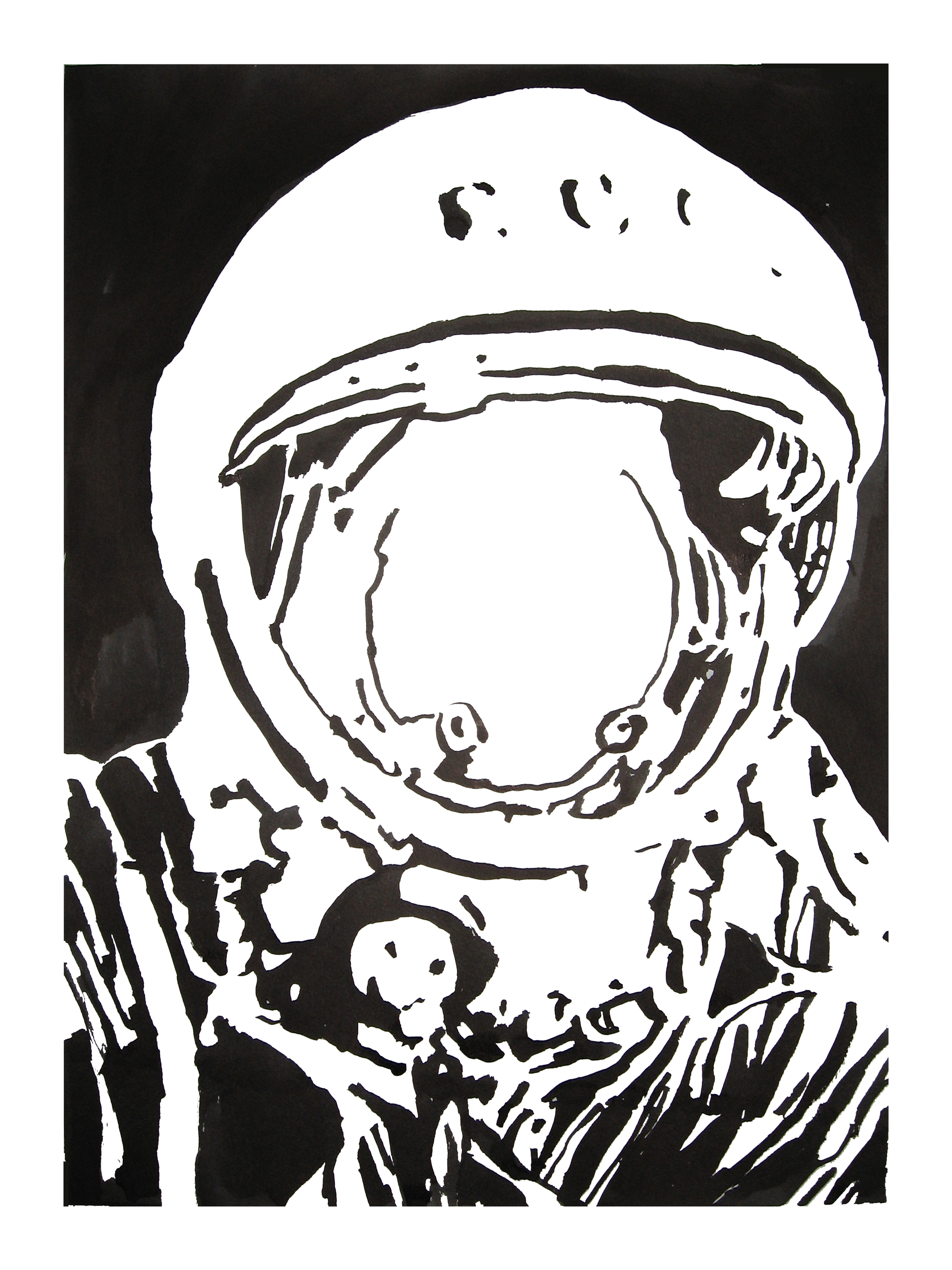 untitled. (spaceman blot 04). 2007. ink on paper. 19 x 13 inches