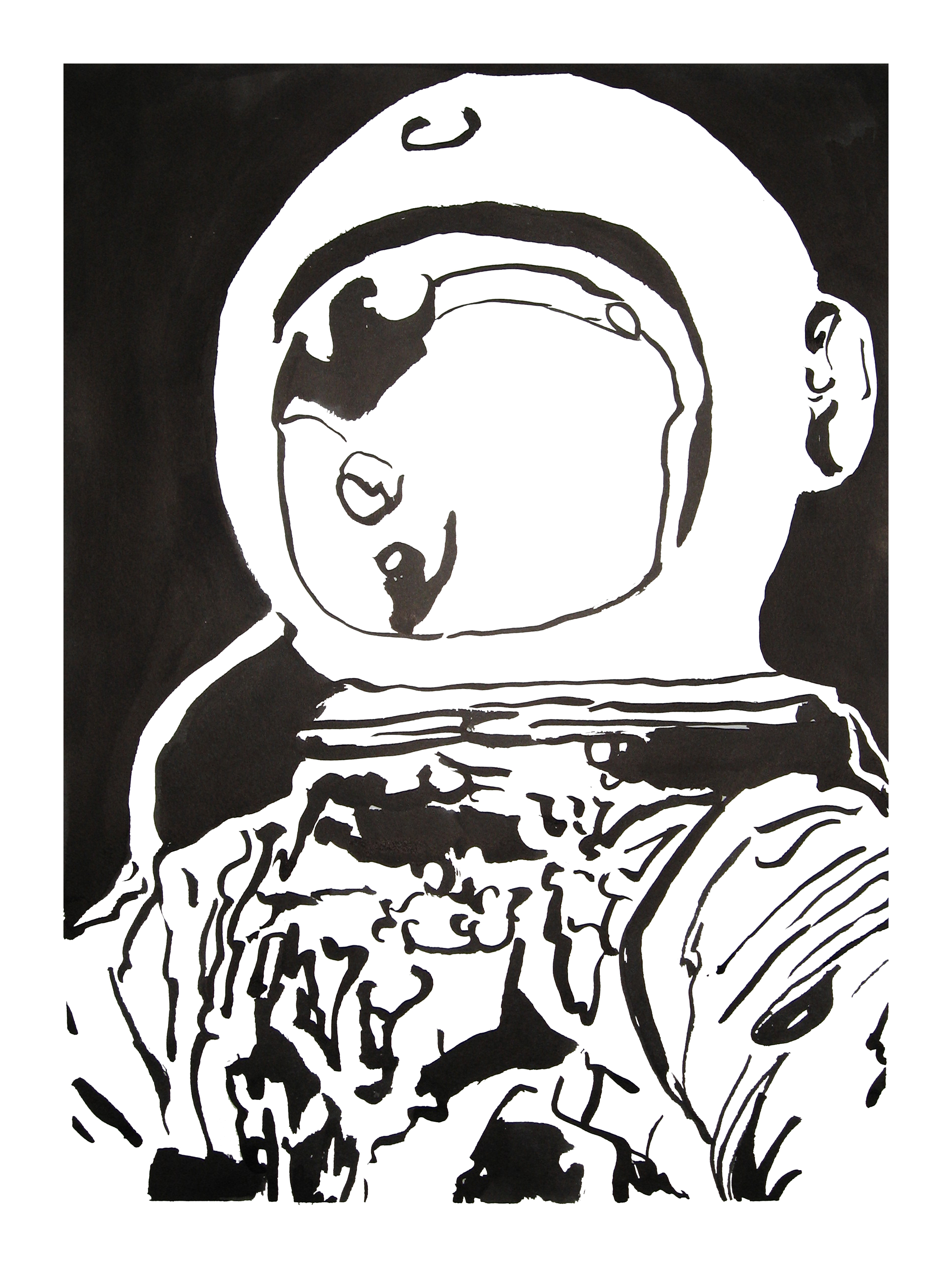 untitled. (spaceman blot 05). 2007. ink on paper. 19 x 13 inches