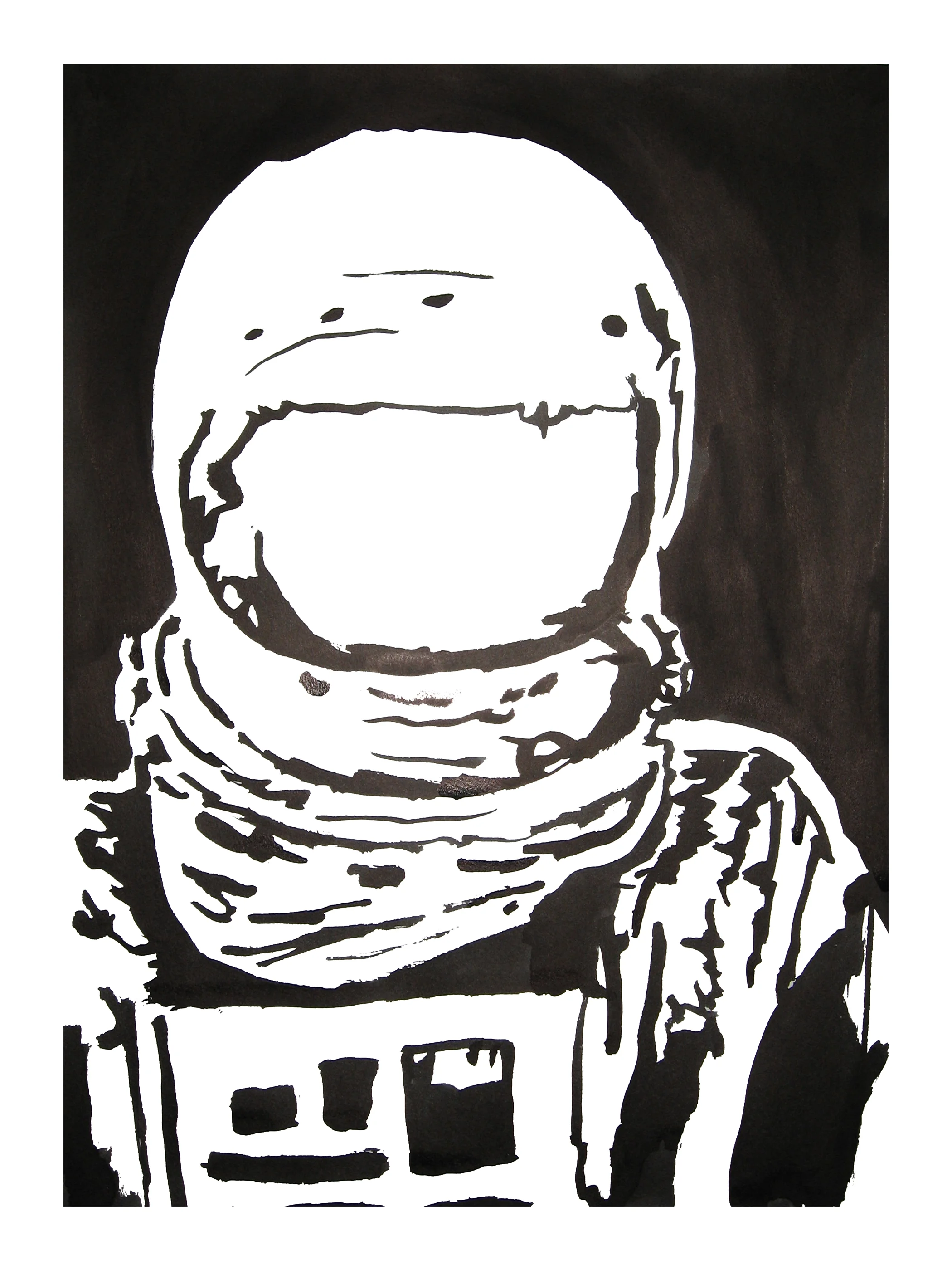untitled. (spaceman blot 07). 2007. ink on paper. 19 x 13 inches