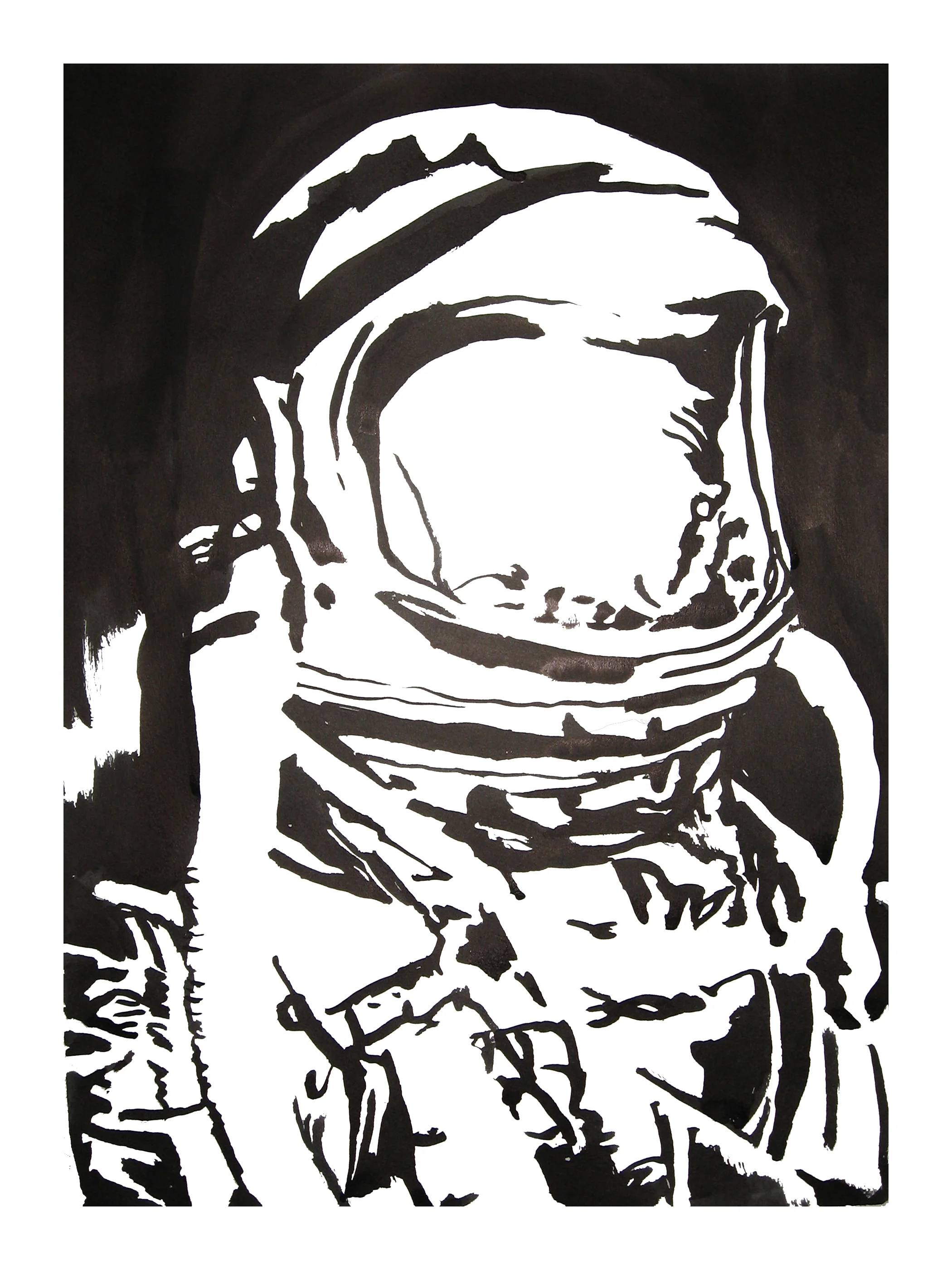 untitled. (spaceman blot 06). 2007. ink on paper. 19 x 13 inches