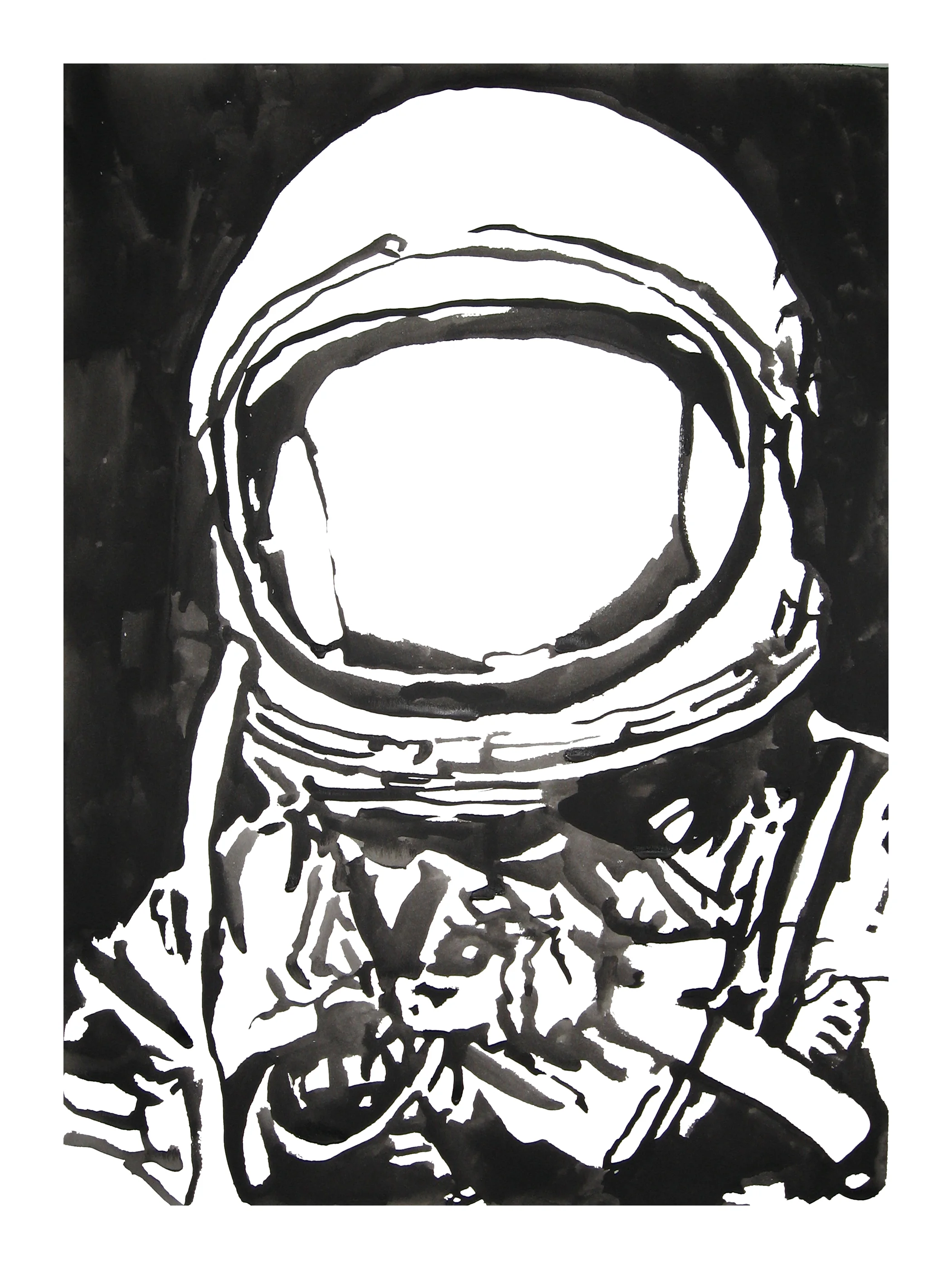 untitled. (spaceman blot 08). 2007. ink on paper. 19 x 13 inches