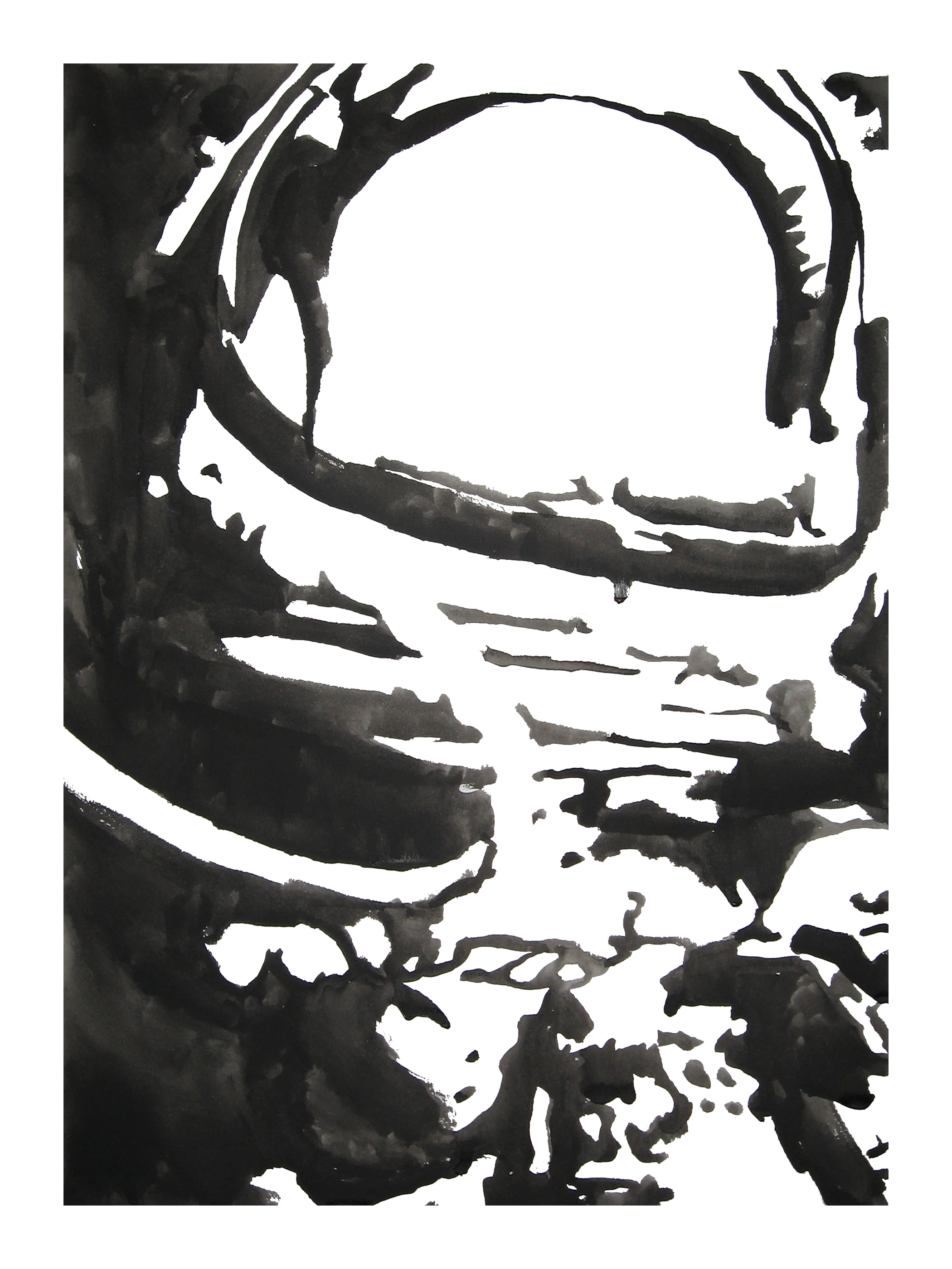 untitled. (spaceman blot 09). 2007. ink on paper. 19 x 13 inches