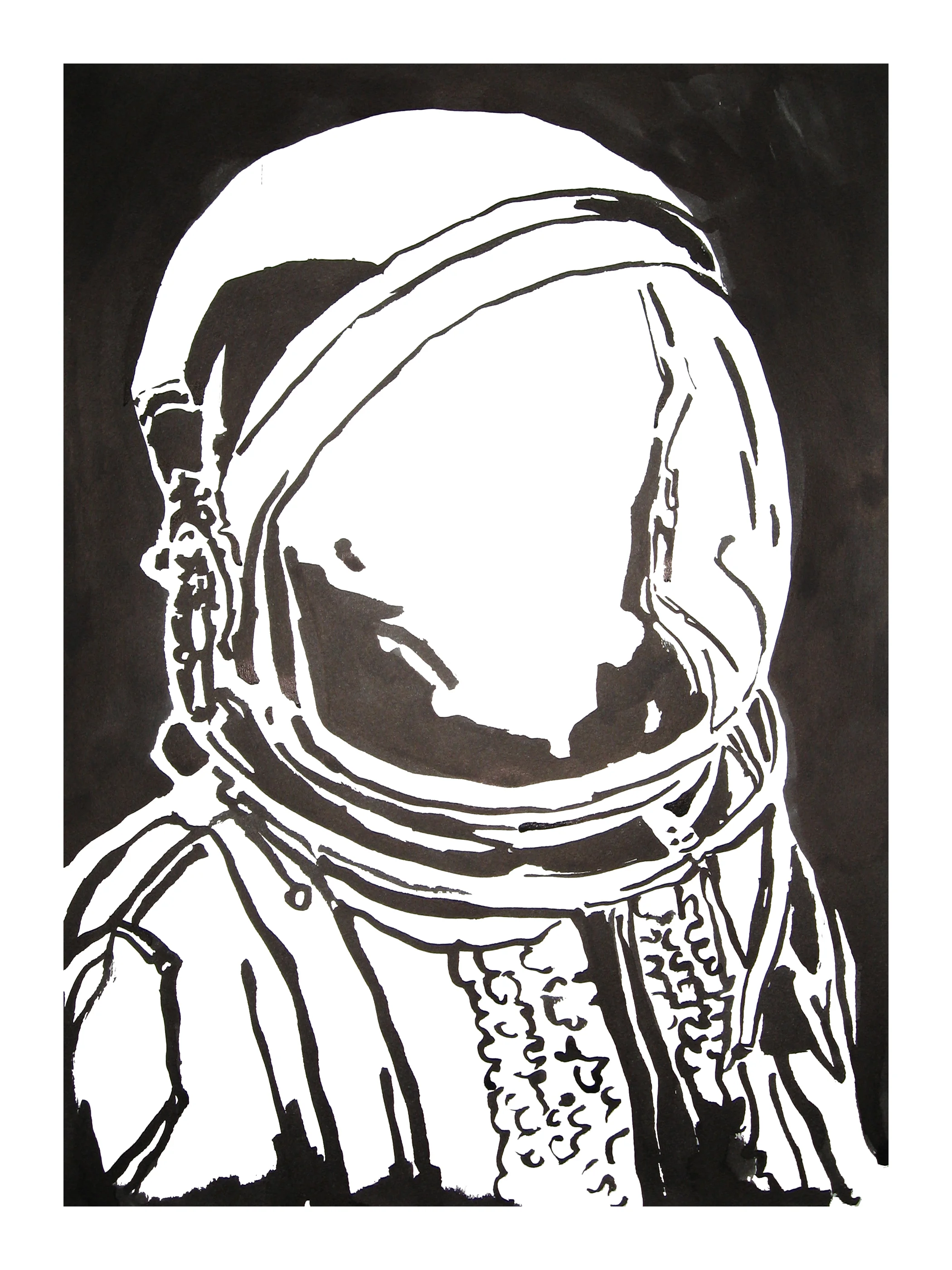 untitled. (spaceman blot 10). 2007. ink on paper. 19 x 13 inches
