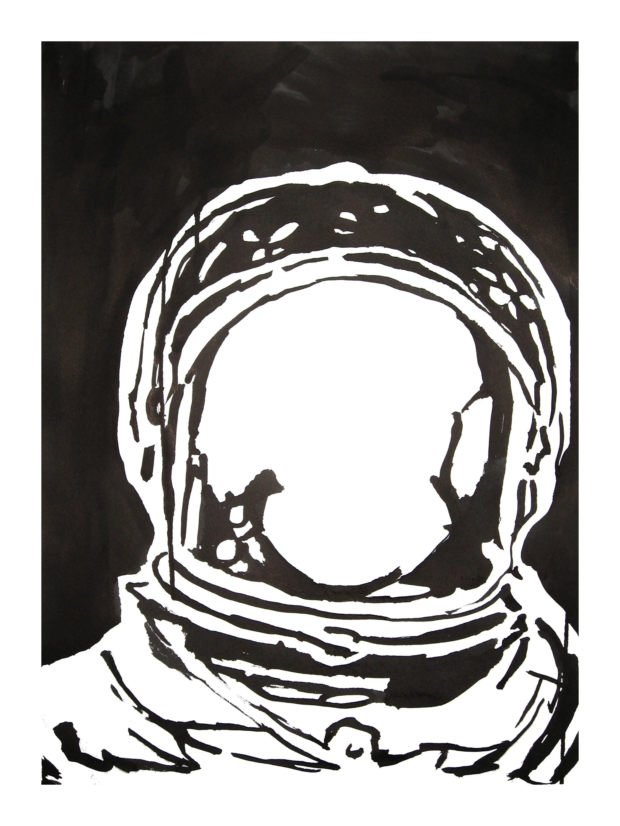 untitled. (spaceman blot 11). 2007. ink on paper. 19 x 13 inches