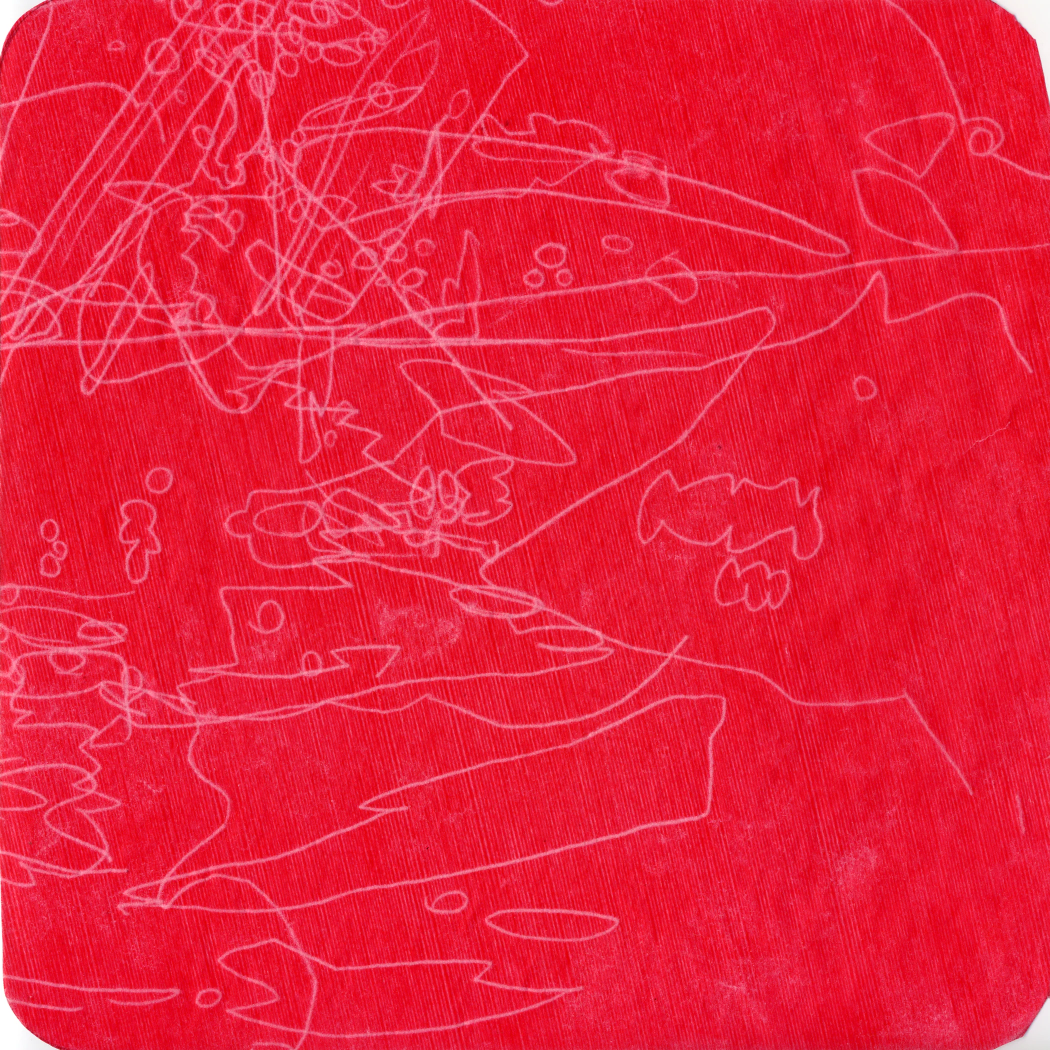 untitled. (crash in pink 05). 2004. transfer paper. 7 x 7 inches