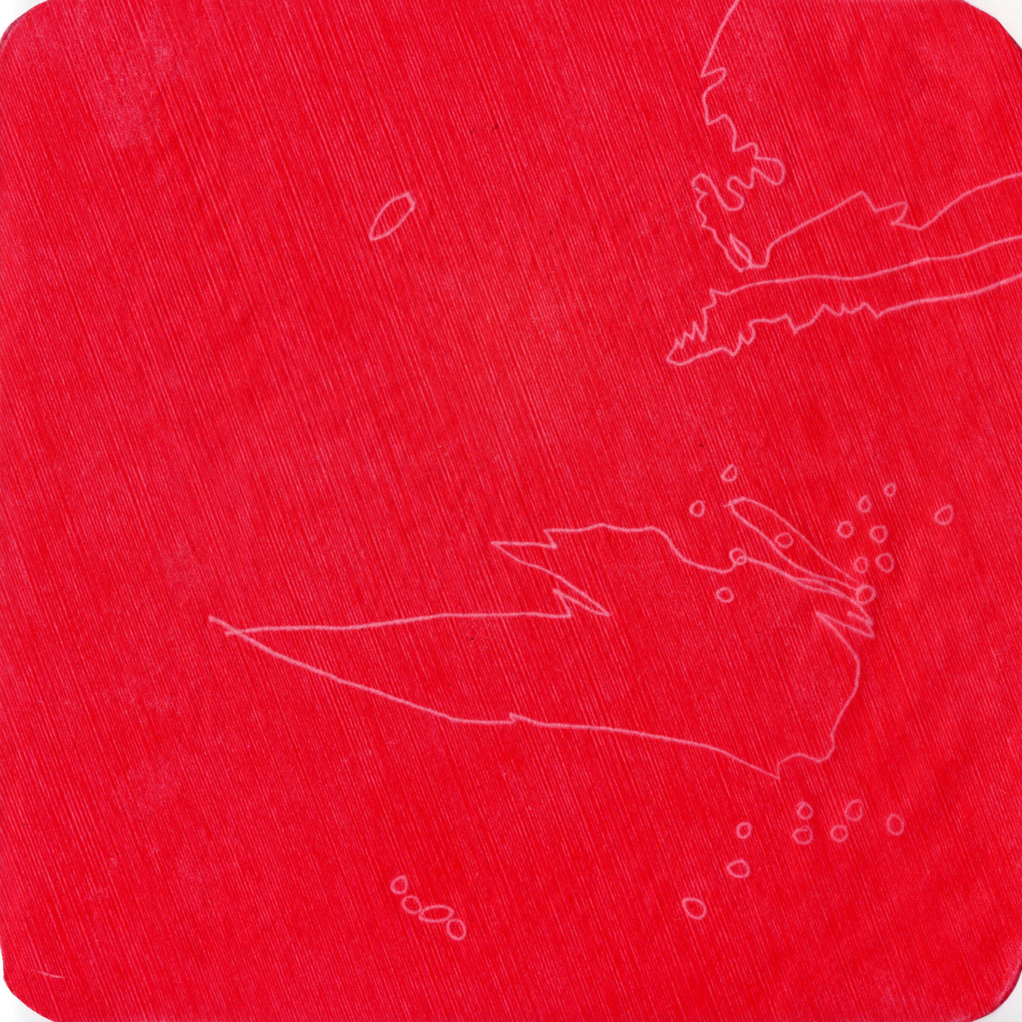 untitled. (crash in pink 01). 2004. transfer paper. 7 x 7 inches