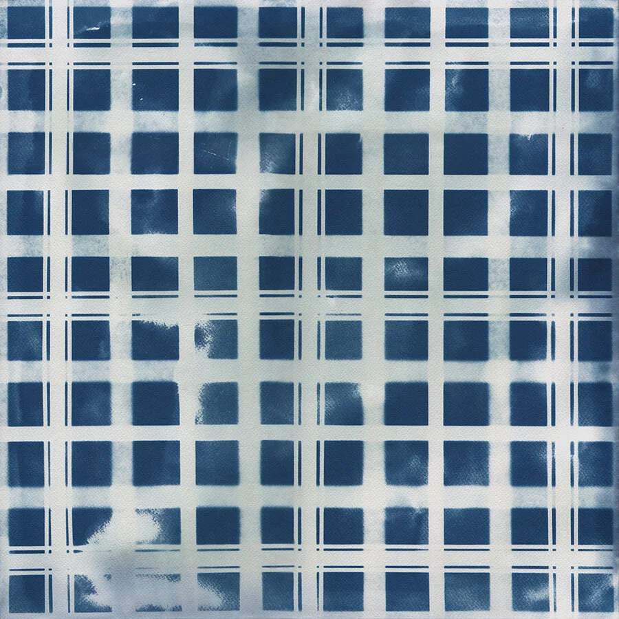 untitled (screen 085). 2018. cyanotype. 19 3/4 x 19 3/4 inches